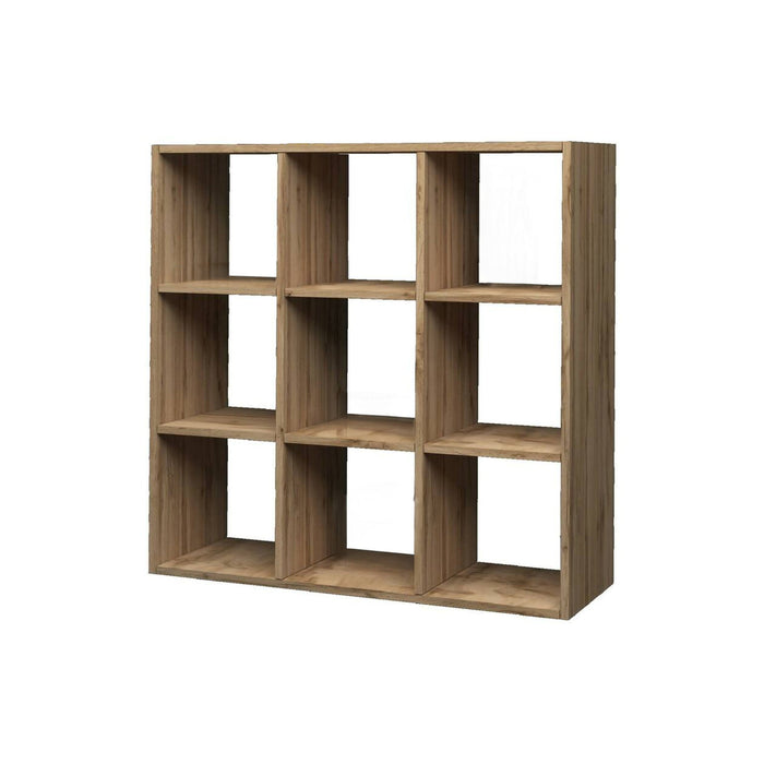 Libreria Acquaro, Mobile con ripiani, Biblioteca da ufficio, 100% Made in Italy, Rovere, cm 90x25h90
