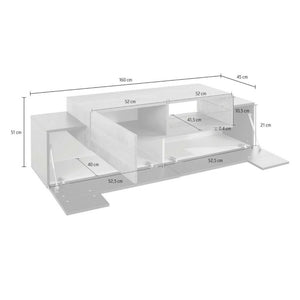 Mobile porta TV Andris, Credenza bassa da soggiorno, Base porta TV, 100% Made in Italy, cm 160x45h51, Antracite e Acero