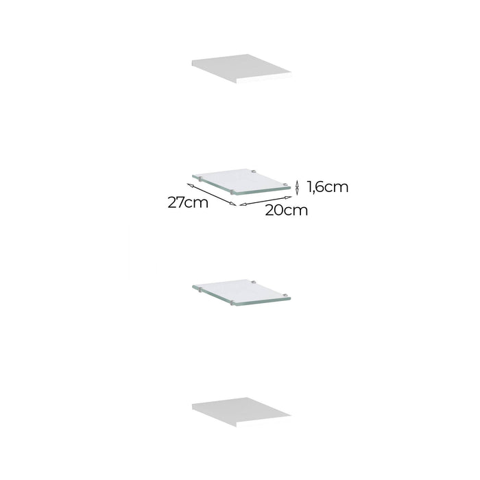 Mensola Ema, Ripiani aperti, 100% Made in Italy, cm 20x27h2, Antracite