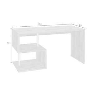 Scrivania Atemis, Scrittoio lineare porta PC, Tavolo multiuso per ufficio, Scrivania salvaspazio multiposizione, 100% Made in Italy, cm 140x60h78, Rovere