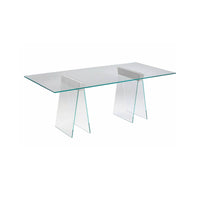 Scrivania Asfelj, Scrittoio lineare, Scrivania ufficio multiuso, Tavolo da lavoro salvaspazio, 180x90h75 cm, Trasparente