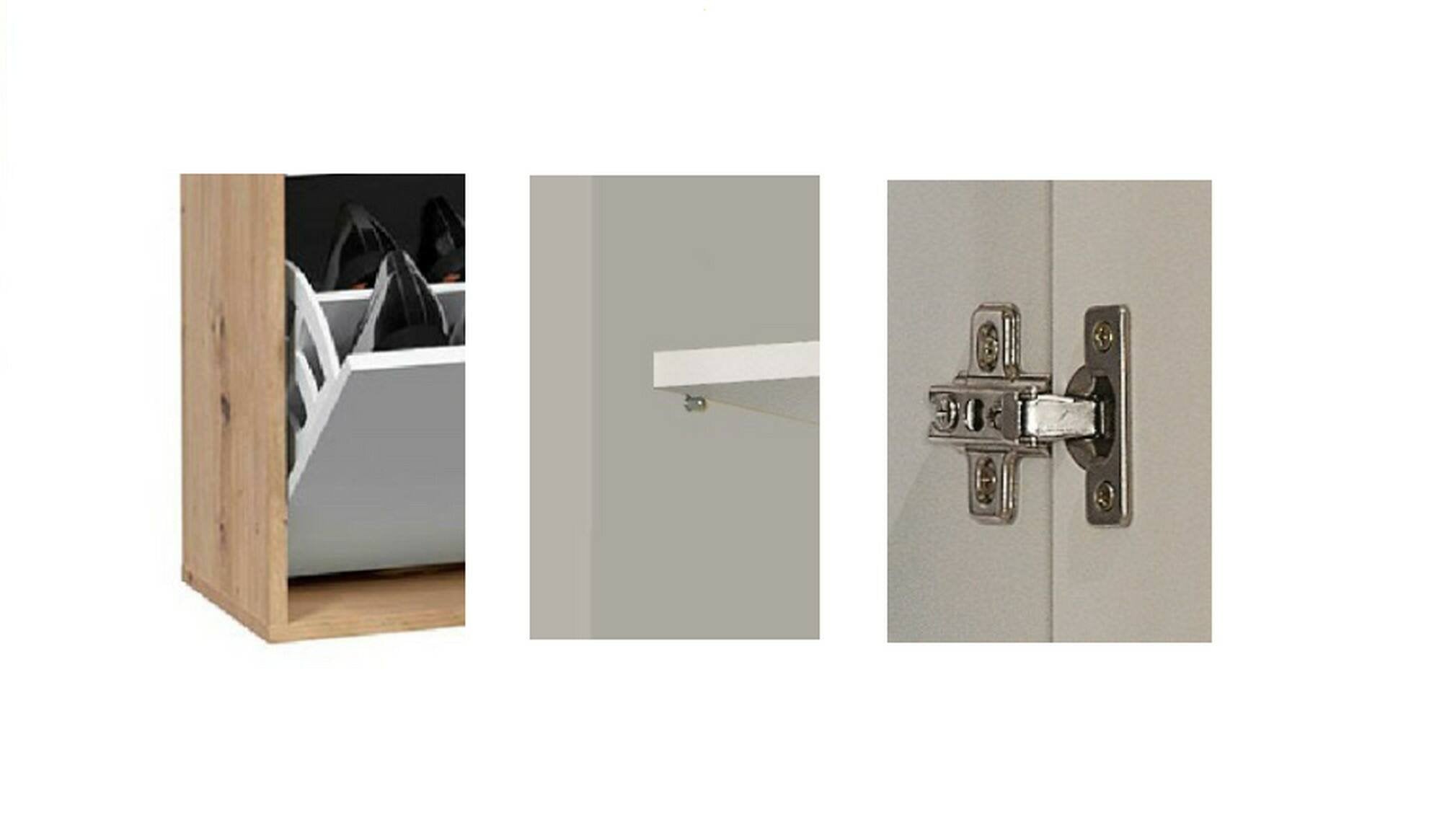 Scarpiera Anuk, Scarpiera da ingresso a 4 ante, Armadio portascarpe salvaspazio, 105x24h112 cm, Bianco e Rovere