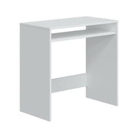 Scrivania Acu, Scrittoio lineare con ripiano fisso, Tavolo da studio o ufficio porta PC, 79x43h78 cm, Bianco