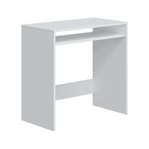 Scrivania Acu, Scrittoio lineare con ripiano fisso, Tavolo da studio o ufficio porta PC, 79x43h78 cm, Bianco
