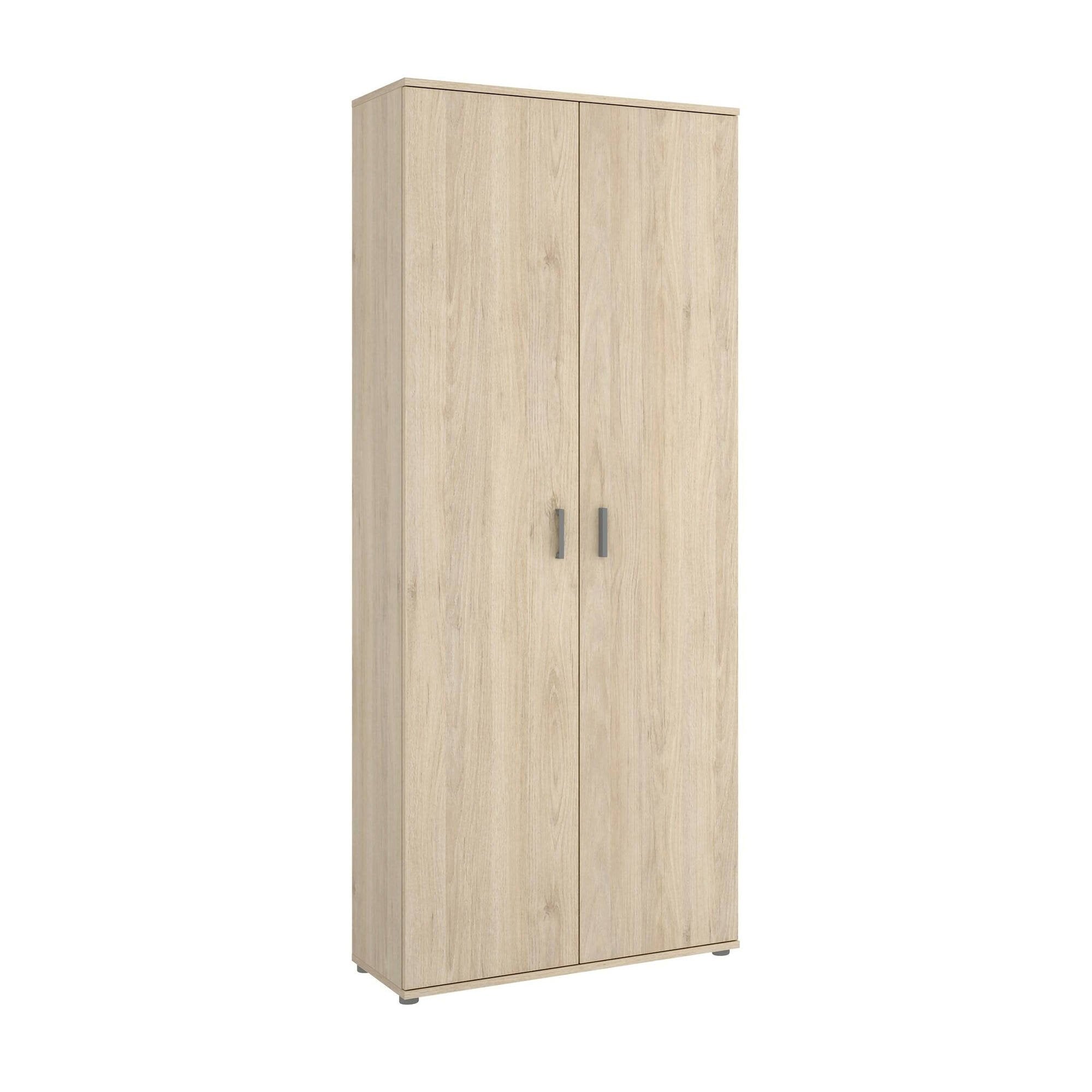 Armadio multiuso Arna, Mobile multifunzione portascope, Guardaroba a 2 ante, 78x35h190 cm, Rovere
