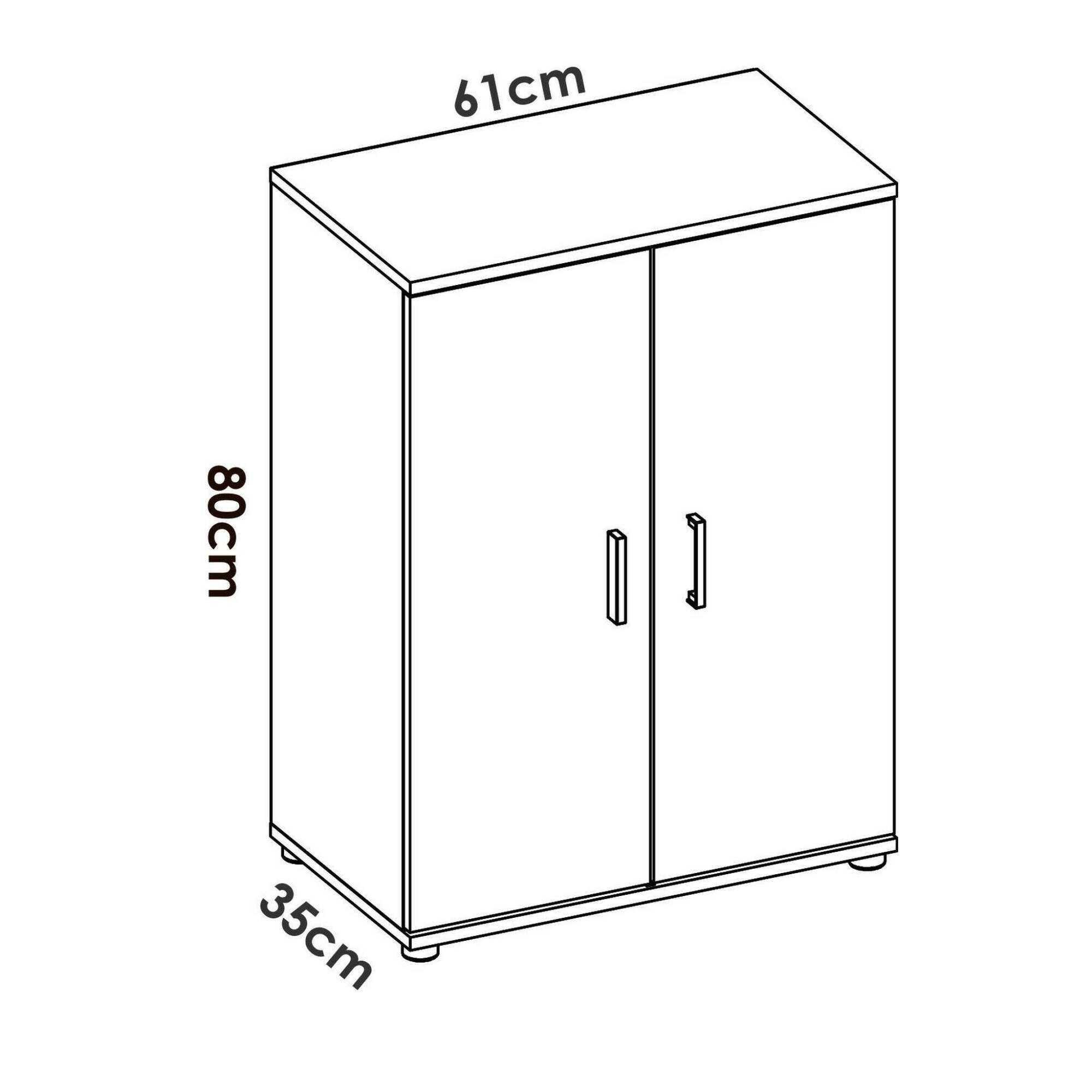 Armadio multiuso Ararat, Mobile multifunzione portascarpe, Armadietto a 2 ante, 61x35h80 cm, Bianco