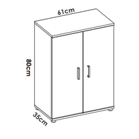 Armadio multiuso Ararat, Mobile multifunzione portascarpe, Armadietto a 2 ante, 61x35h80 cm, Bianco