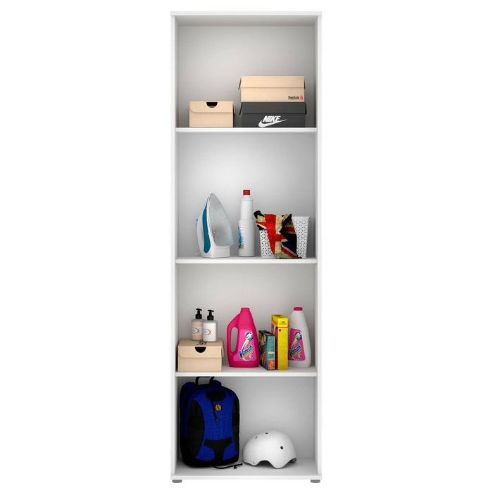 Armadio multiuso Aixam, Mobile multifunzione portascarpe, Guardaroba a 2 ante, 61x35h190 cm, Bianco