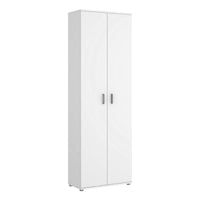 Armadio multiuso Aixam, Mobile multifunzione portascarpe, Guardaroba a 2 ante, 61x35h190 cm, Bianco