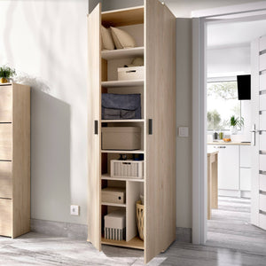 Armadio multiuso Apro, Mobile multifunzione portaoggetti, Guardaroba a 2 ante, 61x35h190 cm, Rovere