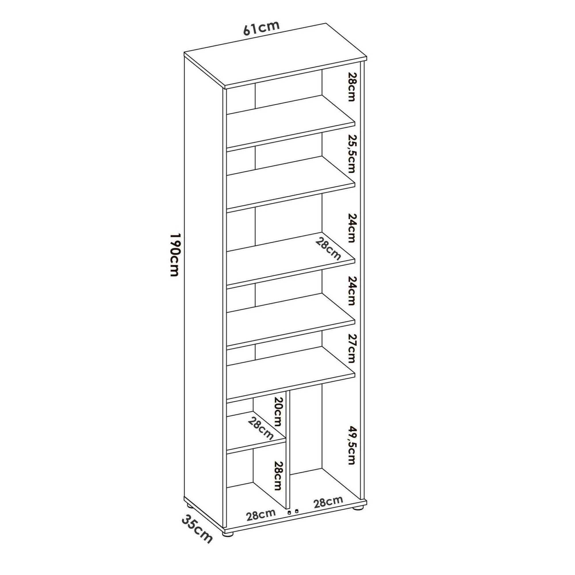 Armadio multiuso Apro, Mobile multifunzione portaoggetti, Guardaroba a 2 ante, 61x35h190 cm, Rovere