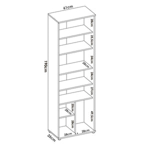 Armadio multiuso Apro, Mobile multifunzione portaoggetti, Guardaroba a 2 ante, 61x35h190 cm, Rovere
