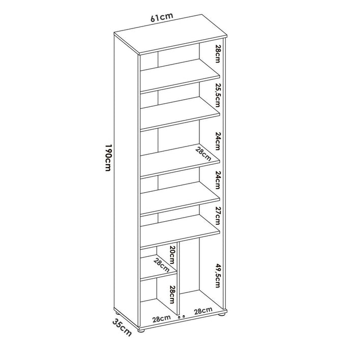 Armadio multiuso Apro, Mobile multifunzione portaoggetti, Guardaroba a 2 ante, 61x35h190 cm, Rovere
