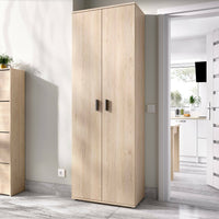 Armadio multiuso Apro, Mobile multifunzione portaoggetti, Guardaroba a 2 ante, 61x35h190 cm, Rovere