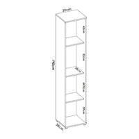 Armadio multiuso Arrow, Mobile multifunzione portascope, Armadio alto multiuso a 1 anta, 39x35h190 cm, Bianco