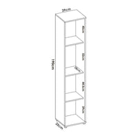 Colonna bagno Arrow, Mobile pensile bagno, Armadio alto multiuso a 1 anta, 39x35h190 cm, Rovere