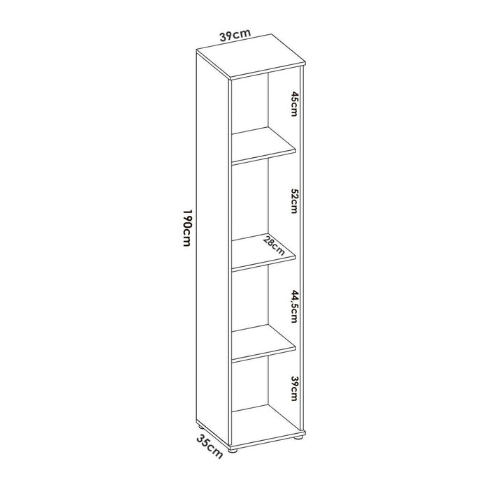 Colonna bagno Arrow, Mobile pensile bagno, Armadio alto multiuso a 1 anta, 39x35h190 cm, Rovere