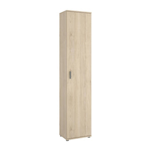 Colonna bagno Arrow, Mobile pensile bagno, Armadio alto multiuso a 1 anta, 39x35h190 cm, Rovere