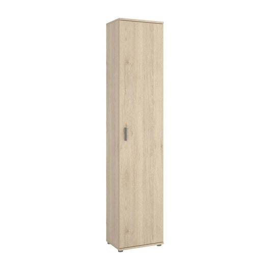 Colonna bagno Arrow, Mobile pensile bagno, Armadio alto multiuso a 1 anta, 39x35h190 cm, Rovere