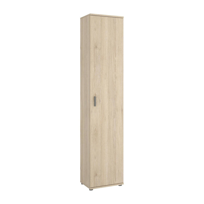 Colonna bagno Arrow, Mobile pensile bagno, Armadio alto multiuso a 1 anta, 39x35h190 cm, Rovere