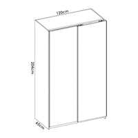 Guardaroba Alaika, Mobile appendiabiti per camera da letto, Armadio a 2 ante scorrevoli, 120x65h204 cm, Bianco