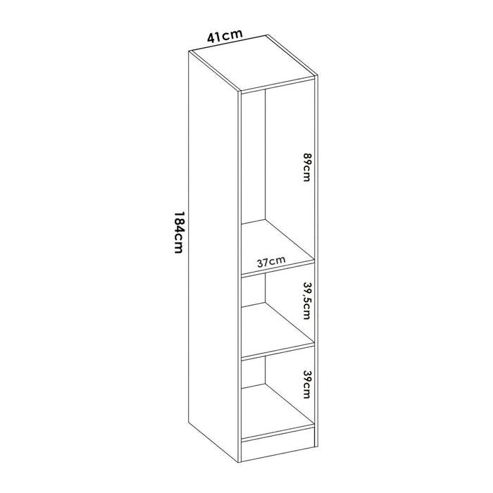 Guardaroba Nxy, Mobile appendiabiti per camera da letto, Armadio a 1 anta singola, 41x52h184 cm, Rovere