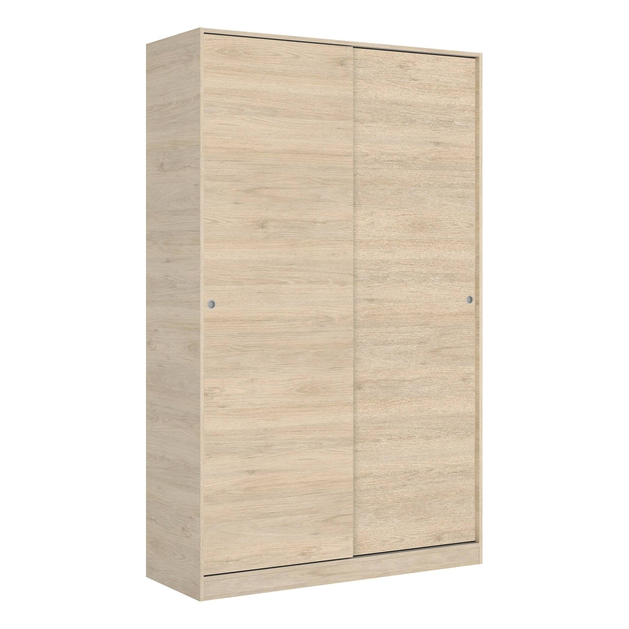 Guardaroba Alyson, Mobile appendiabiti per camera da letto, Armadio a 2 ante scorrevoli, 120x50h204 cm, Rovere