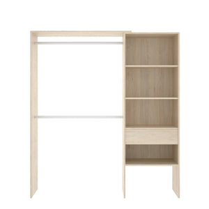 Guardaroba Fauno, Struttura per cabina armadio, Mobile appendiabiti aperto, 160x40h187 cm, Rovere