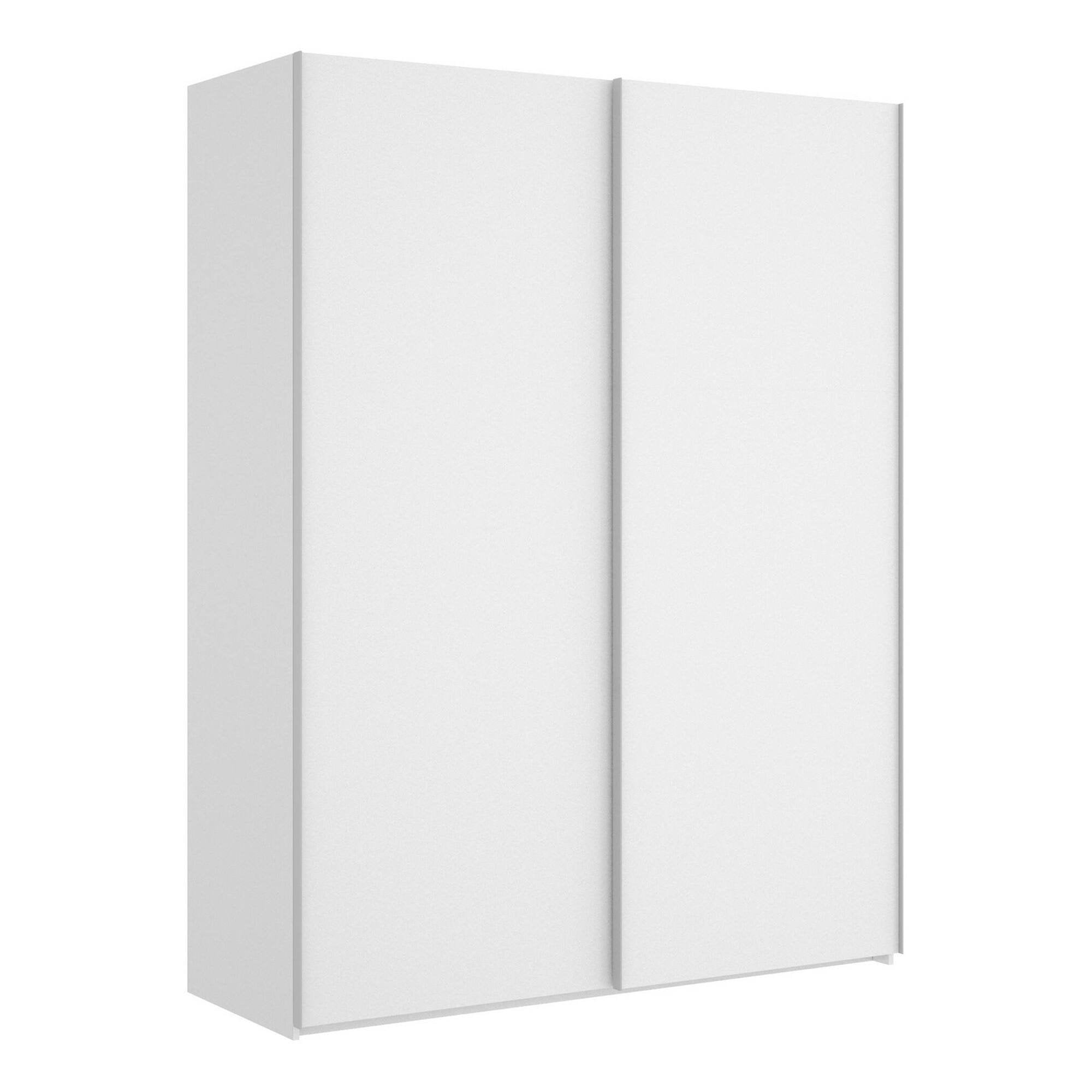 Guardaroba Anda, Mobile appendiabiti per camera da letto, Armadio a 2 ante scorrevoli, 150x65h204 cm, Bianco