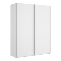 Guardaroba Anda, Mobile appendiabiti per camera da letto, Armadio a 2 ante scorrevoli, 150x65h204 cm, Bianco