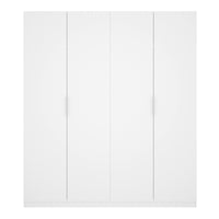 Guardaroba Iuventas, Mobile appendiabiti per camera da letto, Armadio a 4 ante battenti, 180x52h204 cm, Bianco