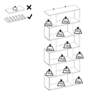 Libreria Dfomme, Mobile portalibri alta bifacciale, Scaffale divisorio con 5 ripiani, Scaffale da ufficio moderno, cm 80x25h192, Rovere
