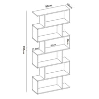 Libreria Dfomme, Mobile portalibri alta bifacciale, Scaffale divisorio con 5 ripiani, Scaffale da ufficio moderno, cm 80x25h192, Rovere