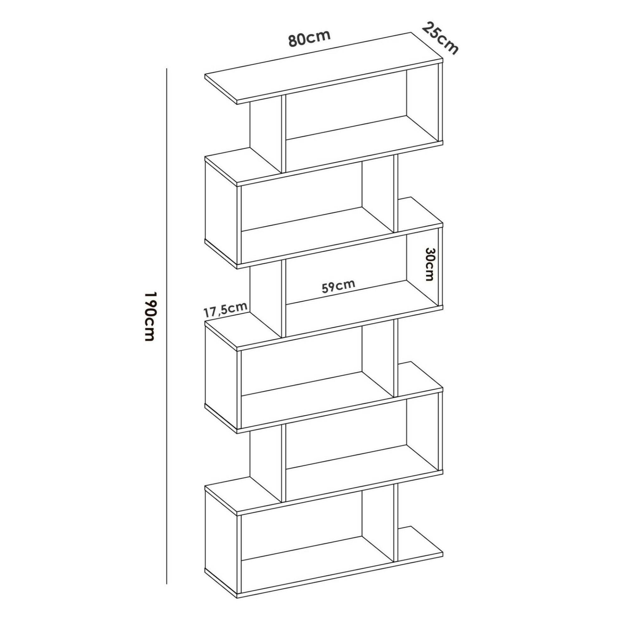 Libreria Dfomme, Mobile portalibri alta bifacciale, Scaffale divisorio con 5 ripiani, Scaffale da ufficio moderno, cm 80x25h192, Rovere