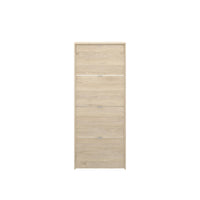 Scarpiera Arsa, Portascarpe salvaspazio da ingresso, Mobiletto porta scarpe a 4 ante a ribalta, 61x25h149 cm, Rovere