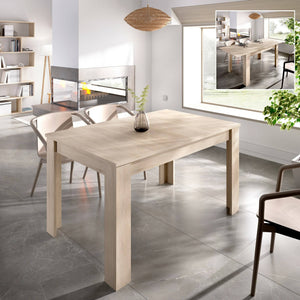 Tavolo allungabile Dencio, Consolle estensibile multiposizione, Tavolo da pranzo con allunga, 140/190x90h77 cm, Rovere