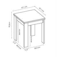 Tavolo allungabile Alamaro, Consolle estensibile multiposizione,Tavolo consolle ausiliare pieghevole, 79/134x67h79 cm, Bianco