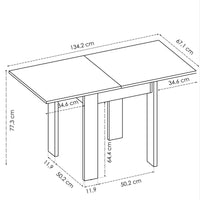 Tavolo allungabile Alamaro, Consolle estensibile multiposizione,Tavolo consolle ausiliare pieghevole, 79/134x67h79 cm, Bianco