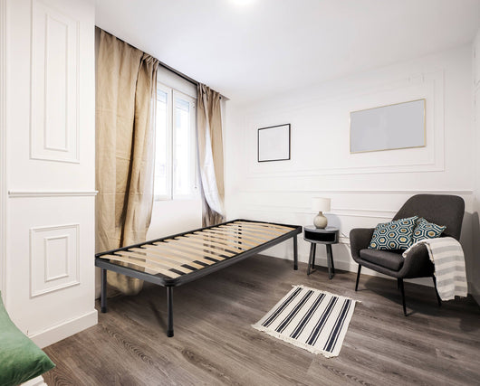 Rete letto singolo Ischia, Rete ortopedica a doghe, 100% Made in Italy, Cm 80x190h30, Antracite