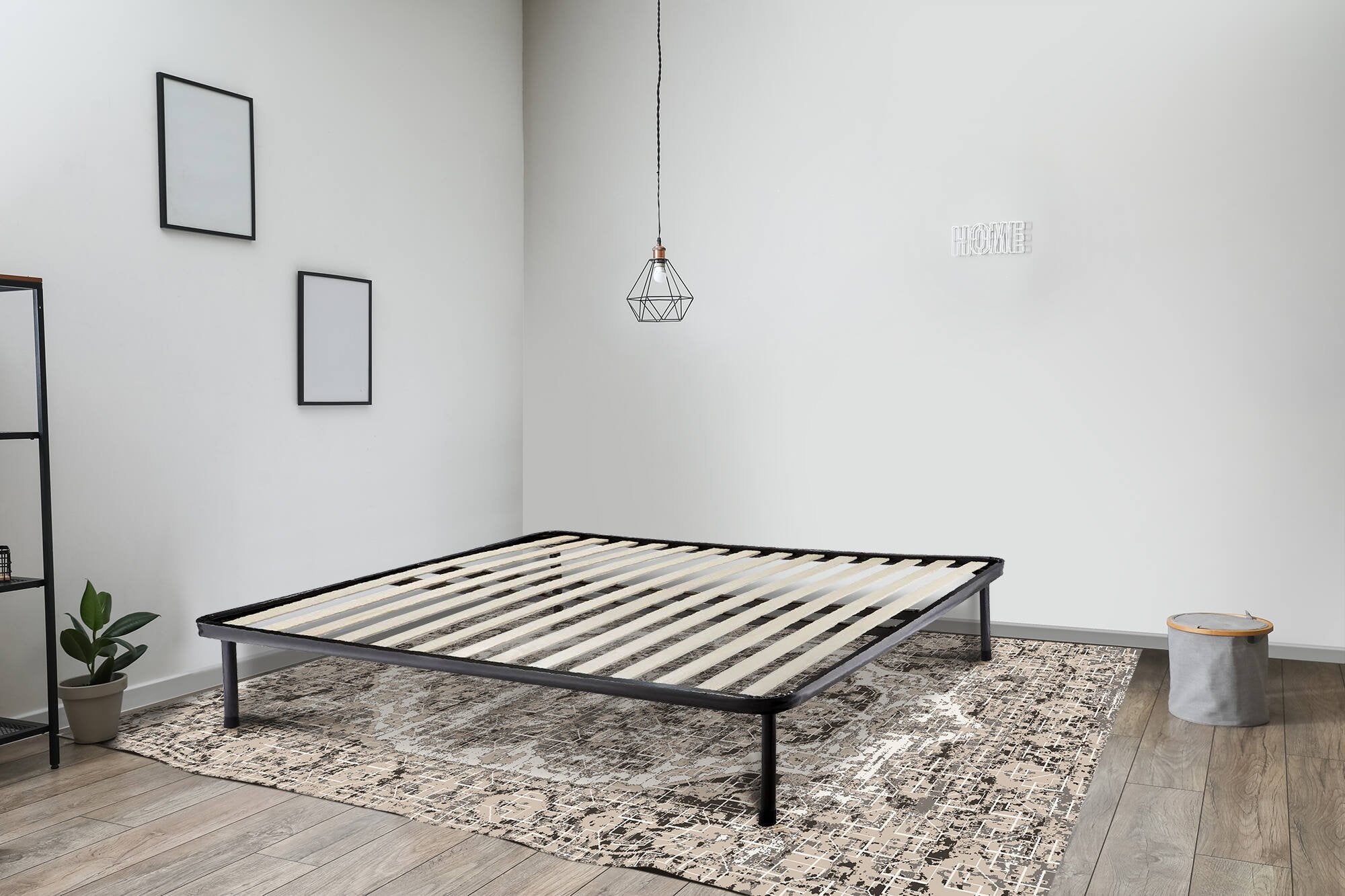 Rete letto matrimoniale Pesci, Rete ortopedica a doghe, 100% Made in Italy, Cm 160x190h30, Antracite