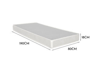 Materasso singolo Tedalda, Materasso in Poliuretano espanso, Materasso arrotolato sottovuoto, Made in Italy, Cm 80x190h18