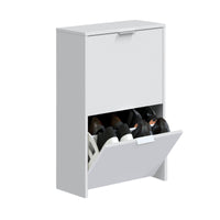 Scarpiera Arafat, Portascarpe salvaspazio a 2 ante, Scarpiera da ingresso , Armadio scarpiera, 50x22h76 cm, Bianco