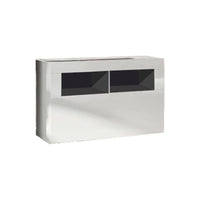 Scarpiera Bernardin, Mobile portascarpe, Armadio da ingresso multiuso, Mobiletto per calzature, Made in Italy, 91x35 h57 cm, Bianco lucido