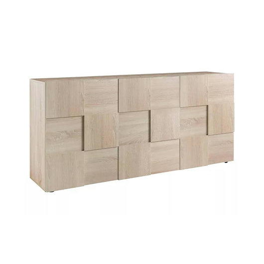 Credenza Ulysses, Buffet da soggiorno, Madia da salotto, Dispensa da cucina, Made in Italy, 181x43 h84 cm, Rovere