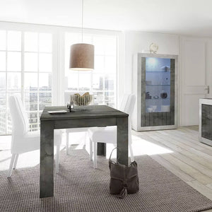 Tavolo allungabile 0, Tavolo da pranzo estensibile, Consolle multiuso con allunghe, Cm 137x90h79, Grigio Cemento