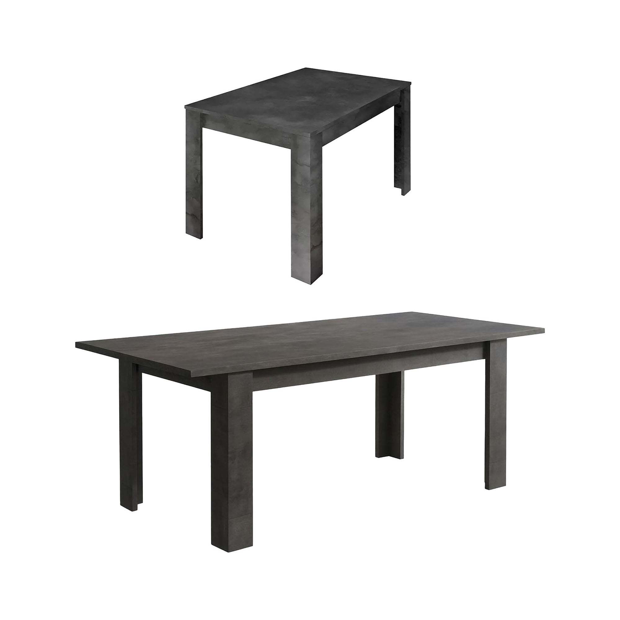 Tavolo allungabile 0, Tavolo da pranzo estensibile, Consolle multiuso con allunghe, Cm 137x90h79, Grigio Cemento