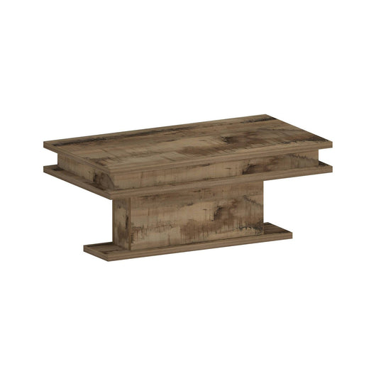 Tavolino da salotto Iside, Tavolino soggiorno, Mobile portaoggetti basso, Tavolino da caffÒ¨, 100x55h42 cm, Acero con luce LED