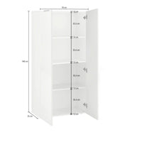 Libreria Donatella, Mobile portalibri con 4 vani, Biblioteca, 70x35h140 cm, Bianco