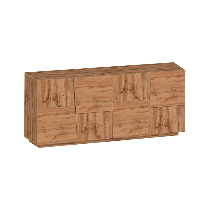 Credenza Arda, Buffet da soggiorno, Madia da salotto moderna con 4 ante, 200x44h86 cm, Rovere