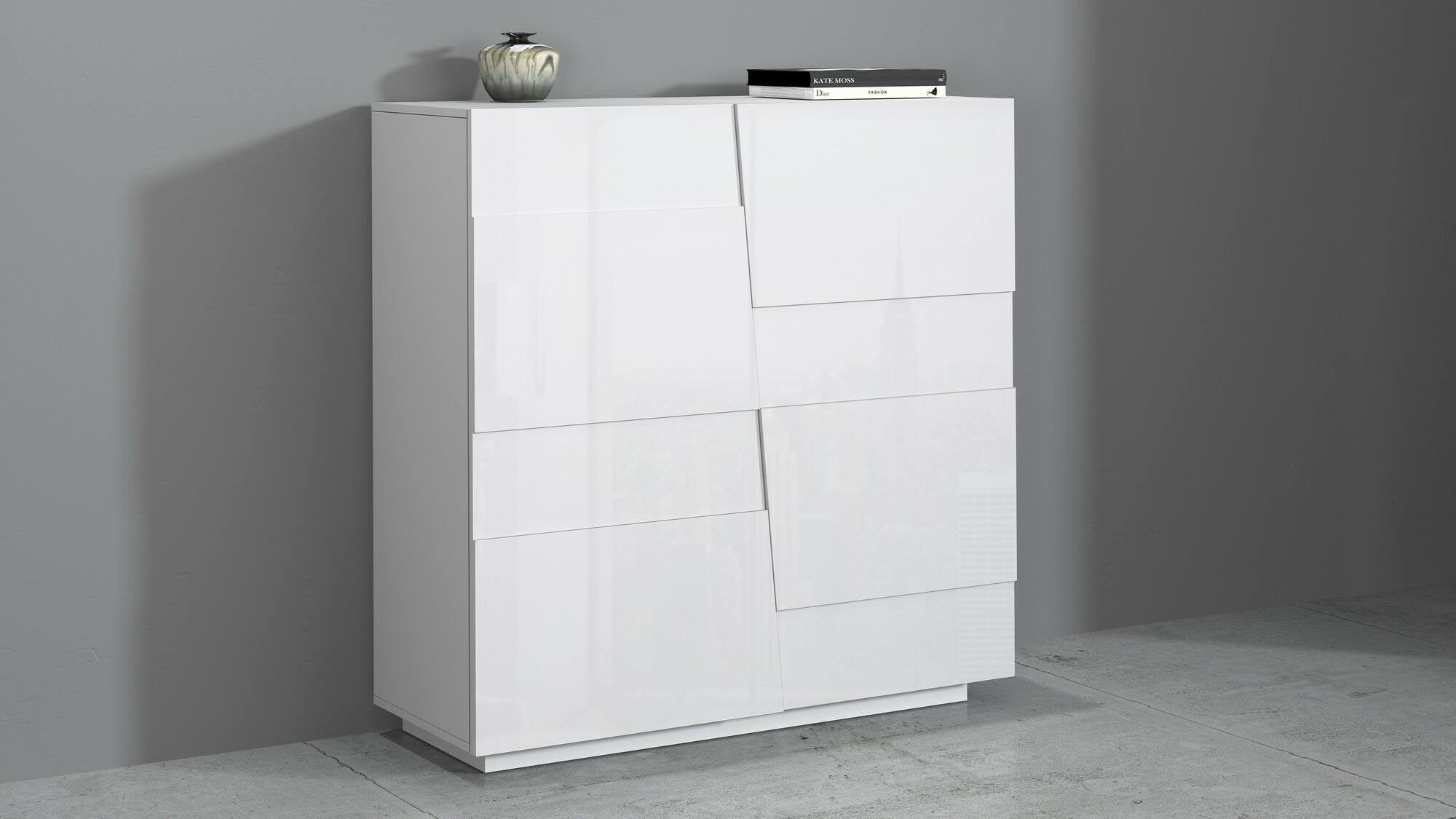 Armadio multiuso 2 ante Aulla, Mobile multifunzione, Armadietto a 2 ante, 120x44h126 cm, Bianco